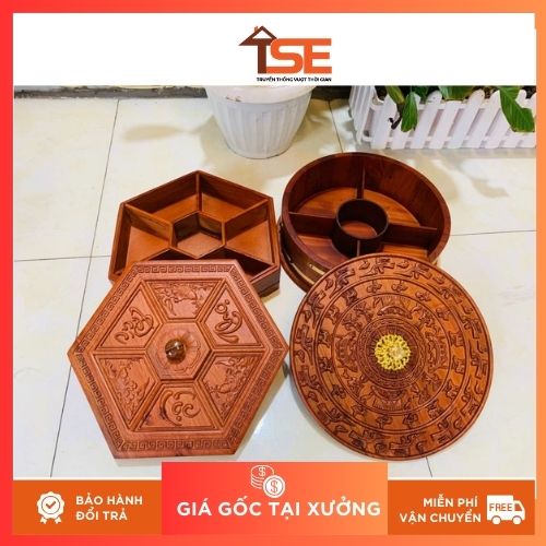 khay gỗ đựng bánh kẹo mứt tết