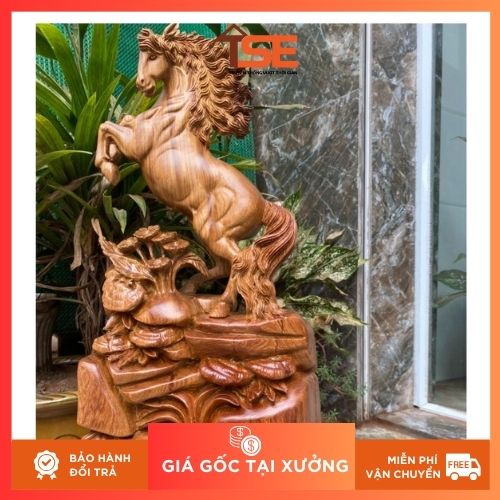 tượng gỗ linh vật con ngựa nhất mã phi tiên