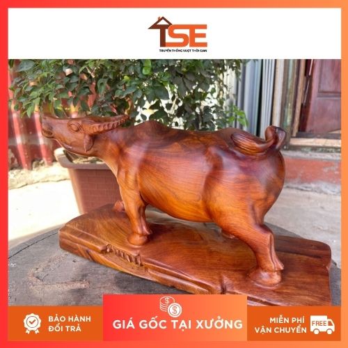 tượng gỗ linh vật con trâu